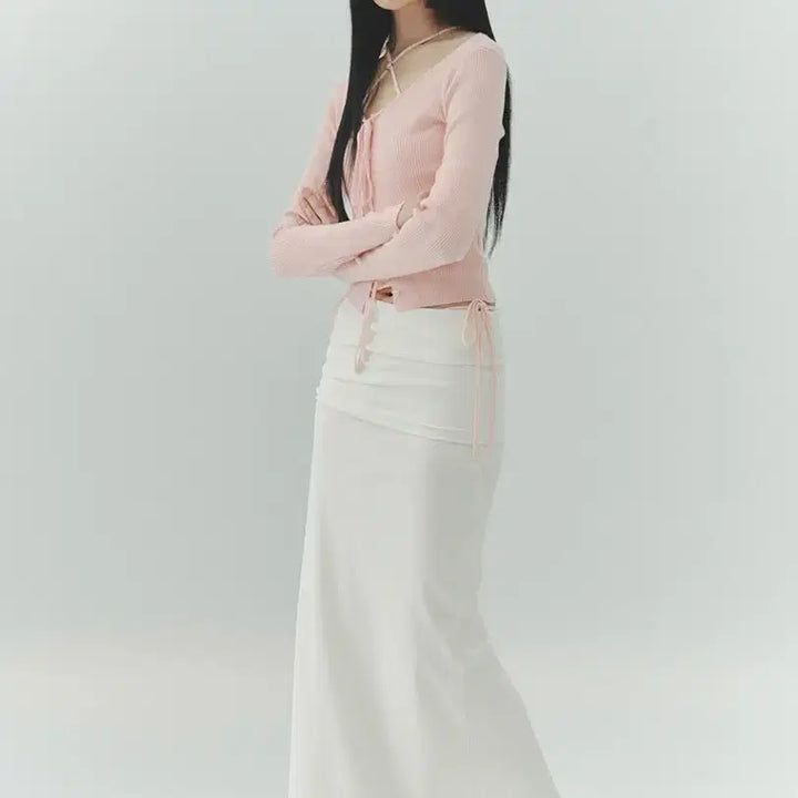 [BUNJANG] Pain or Pleasure Lower Folding Skirt - White / 페인오어플레져 LOWER FOLDING SKIRT white