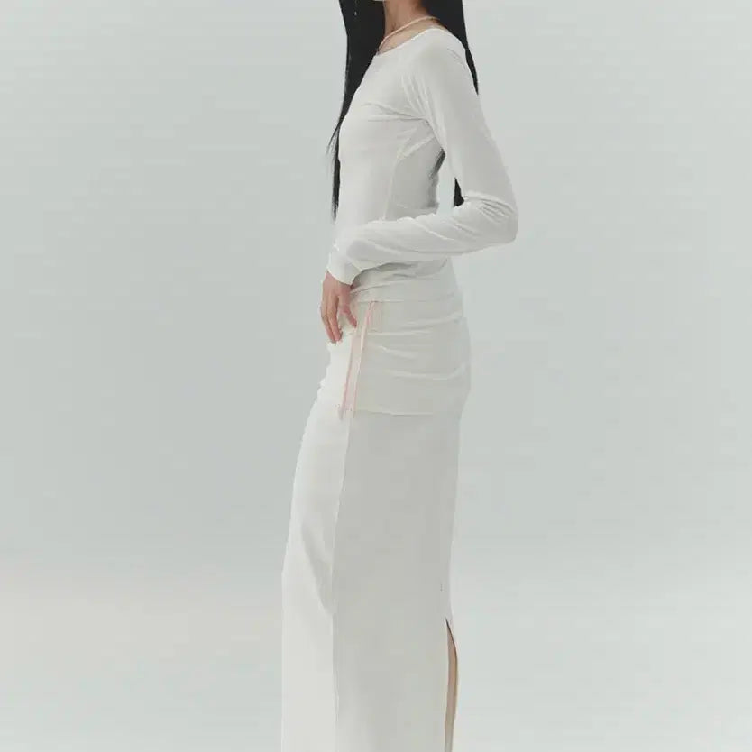 [BUNJANG] Pain or Pleasure Lower Folding Skirt - White / 페인오어플레져 LOWER FOLDING SKIRT white