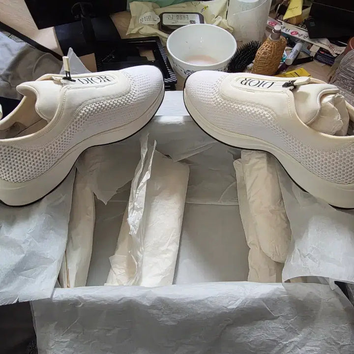 [BUNJANG] Dior Sneakers White 255-260 / 디올 DIOR 스니커즈 화이트255~260(발볼없으신분이 신으시면 예쁨)