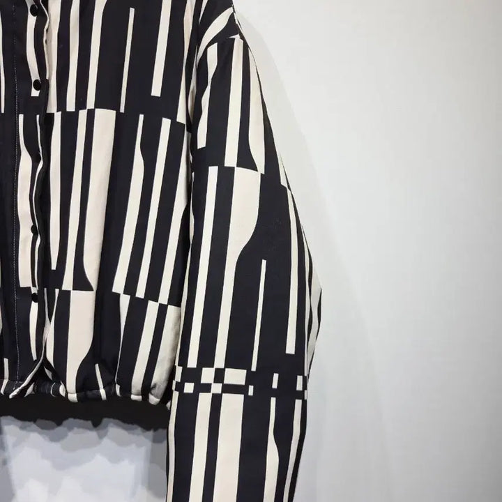 [BUNJANG] EDITIONWOOD Geometric Pattern Cropped Short Padded Jacket / EDITIONWOOD 에디션우드 기하학 패턴 크롭 숏패딩