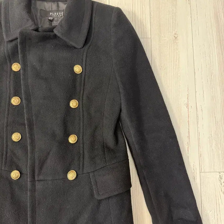 [BUNJANG] Plastic Island Black Double Coat / 플라스틱아일랜드 모90% 블랙더블코트 여자코트 빈티지코트 더블피코트 여성