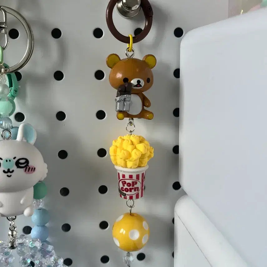 [BUNJANG] Rilakkuma Popcorn Keychain / 리락쿠마 키링