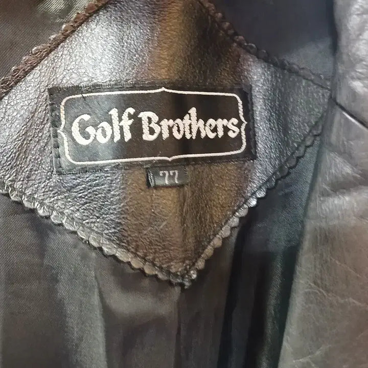 [BUNJANG] Golf Brothers Black Cowhide Leather Coat / Golf Brothers 블랙 소가죽 코트77