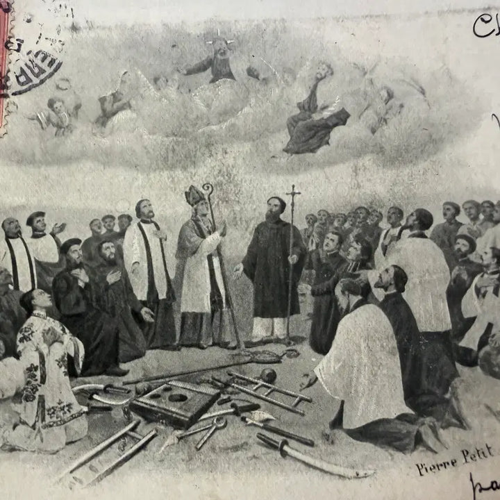 [BUNJANG] 1905 Korean Martyrs Canonization Commemorative Postcard / 1905년 - 조선 한국49인(실제 79위) 순교자 시복 기념 성화 엽서