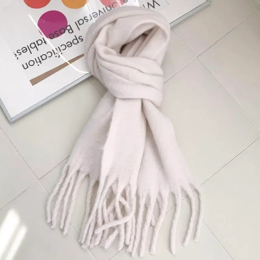 [BUNJANG] Pink Tassel Scarf / 연핑크 태슬 머플러 목도리