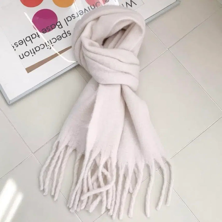 [BUNJANG] Pink Tassel Scarf / 연핑크 태슬 머플러 목도리