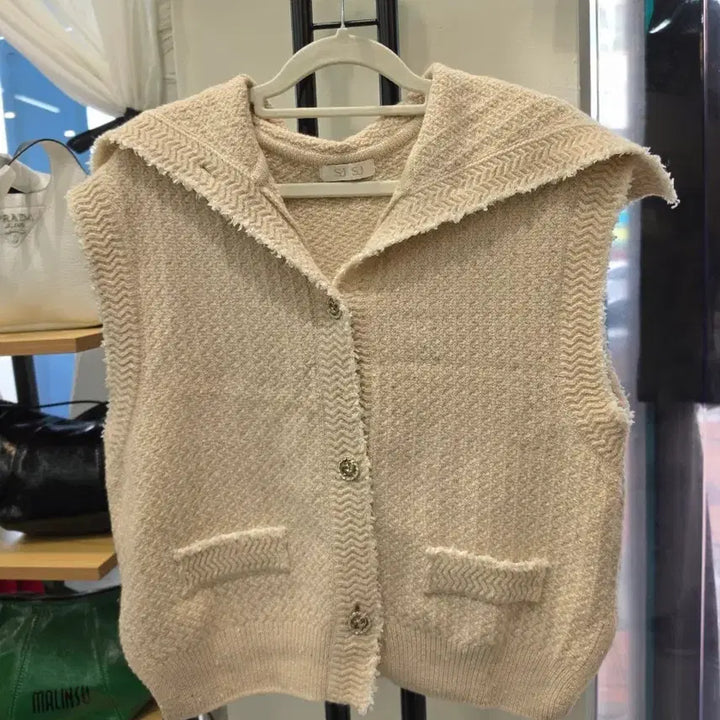 [BUNJANG] Hansum SJ Tweed Knit Vest F / 마지막할인) 한섬 SJ SJ 트위드 니트 베스트 F