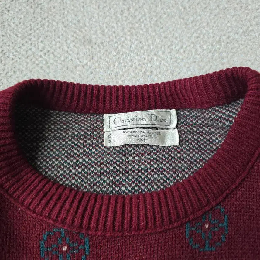[BUNJANG] Christian Dior Vintage Burgundy Knit Sweater / Christian Dior 크치스찬 디올 빈티지 니트 M