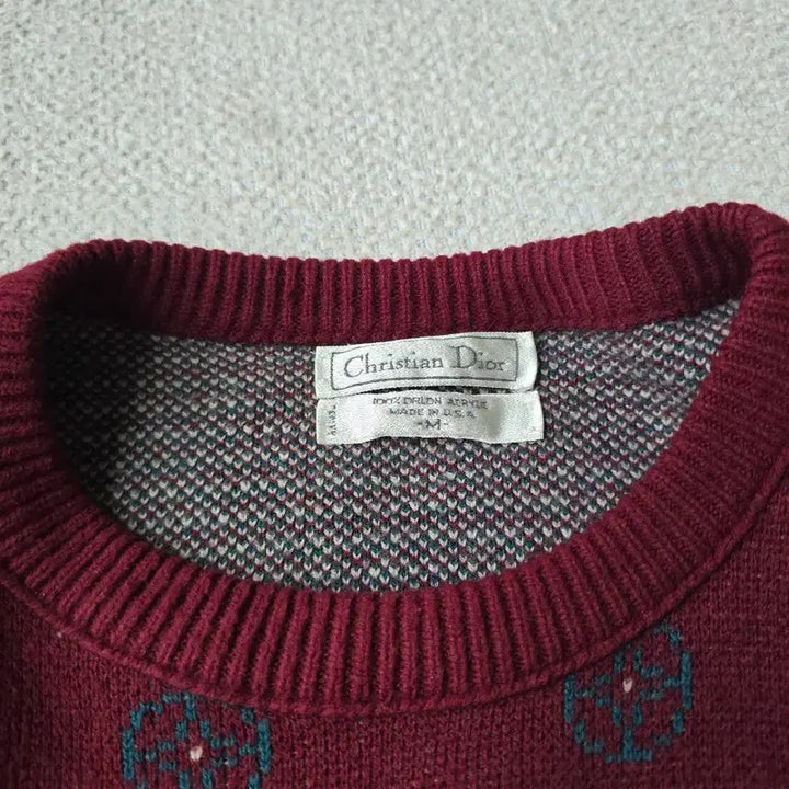 [BUNJANG] Christian Dior Vintage Burgundy Knit Sweater / Christian Dior 크치스찬 디올 빈티지 니트 M