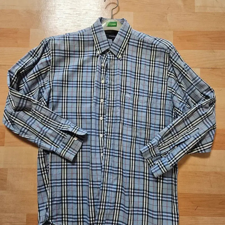 [BUNJANG] Blue Checkered Long Sleeve Shirt / 블루 체크 남방 긴팔 셔츠