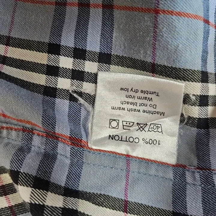 [BUNJANG] Blue Checkered Long Sleeve Shirt / 블루 체크 남방 긴팔 셔츠