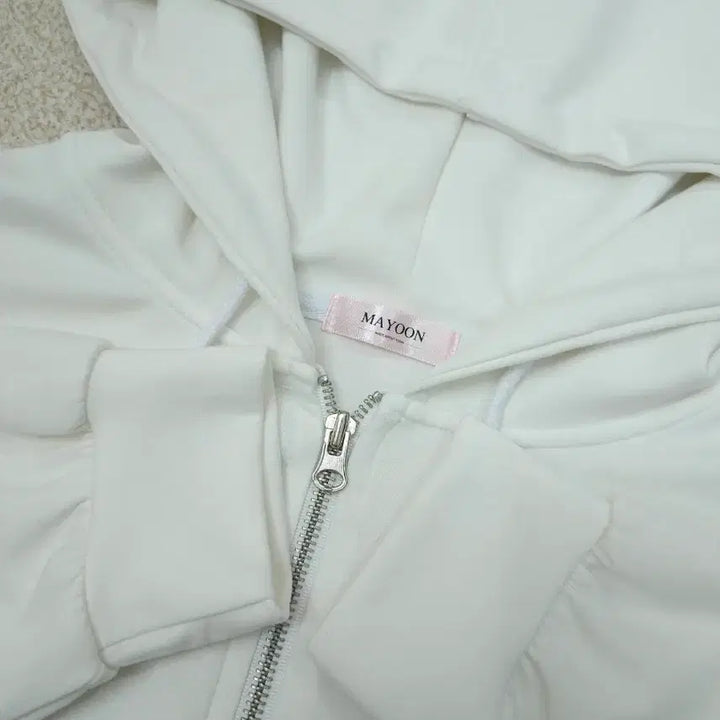 [SOLD OUT] (S)메이윤 여성 후드 집업 긴팔 투웨이 화이트 W2638