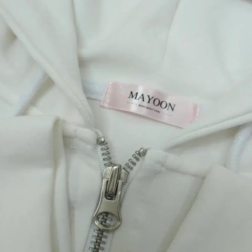 [SOLD OUT] (S)메이윤 여성 후드 집업 긴팔 투웨이 화이트 W2638