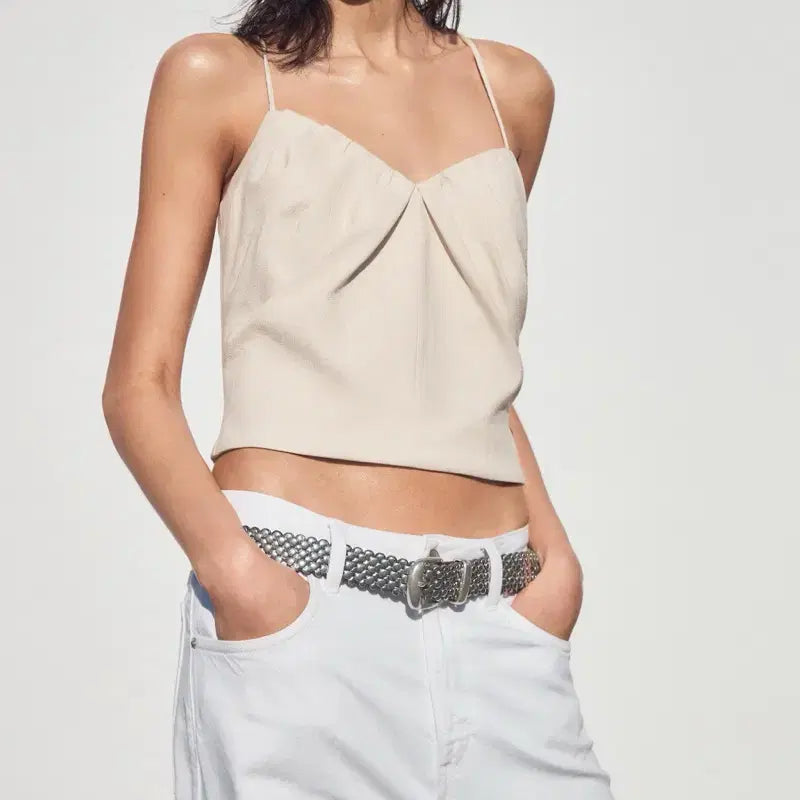 [BUNJANG] ZARA Ivory Gabardine Top / 새상품 - 자라 아이보리 탑