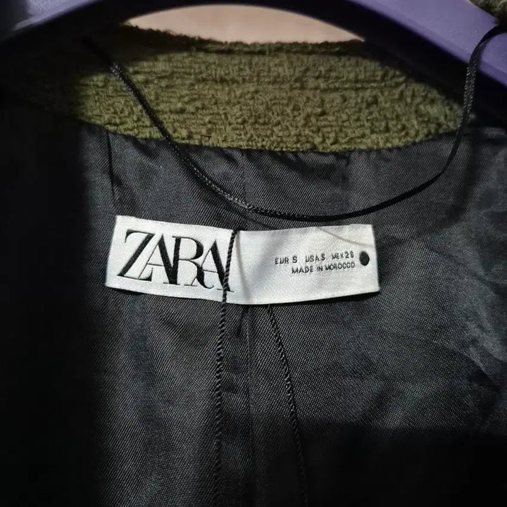 [BUNJANG] Zara Tweed Collarless Jacket / 자라 트위드 노카라 자켓