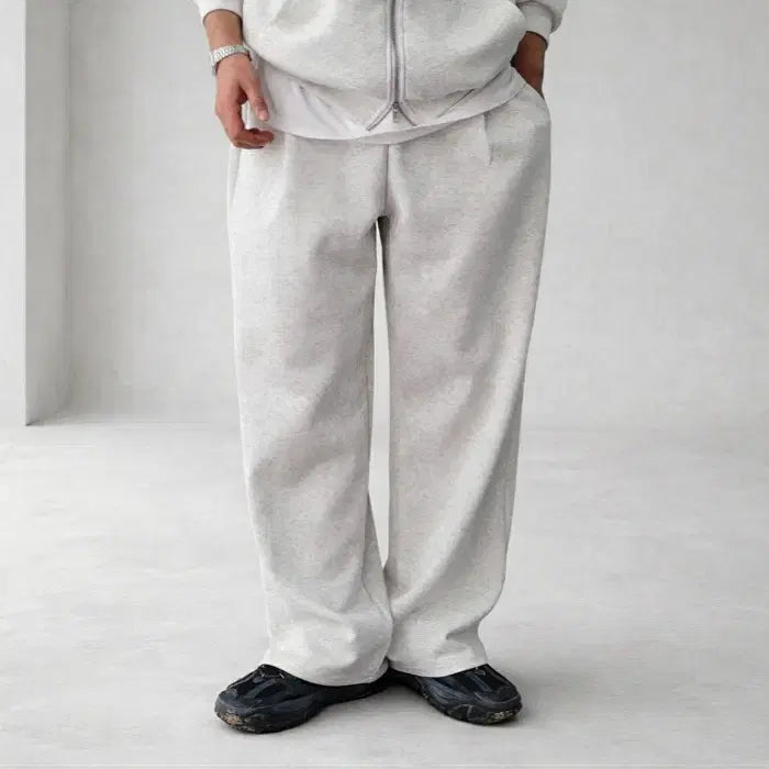 [BUNJANG] Wit &amp; Wonder Cotton Blend Oversized Hoodie Zip-up Set / [세트가격]남자 코튼 합포 원턱 오버핏 후드 집업