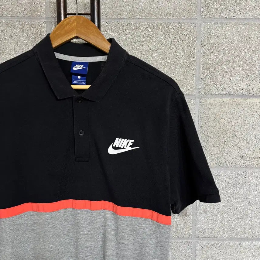 [BUNJANG] Nike Colorblock Short Sleeve T-shirt / 나이키 배색 반팔티 L(nbb252 카라 티셔츠