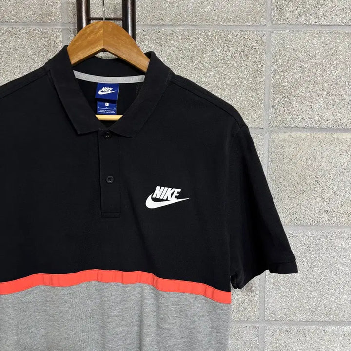 [BUNJANG] Nike Colorblock Short Sleeve T-shirt / 나이키 배색 반팔티 L(nbb252 카라 티셔츠