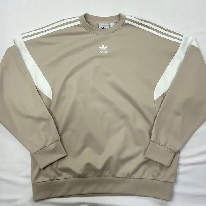 [BUNJANG] Adidas Three Stripes Beige Sweatshirt / 아디다스 삼선 맨투맨 베이지 L
