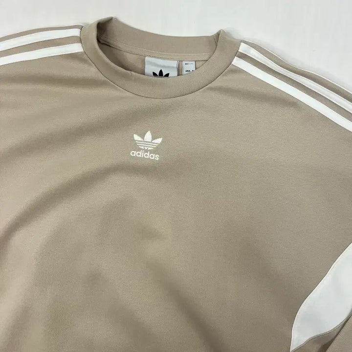 [BUNJANG] Adidas Three Stripes Beige Sweatshirt / 아디다스 삼선 맨투맨 베이지 L