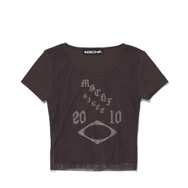 [BUNJANG] Mischief Sheer Mesh Charcoal Crop Top / 미스치프 sheer mesh top 반팔 크롭티셔츠