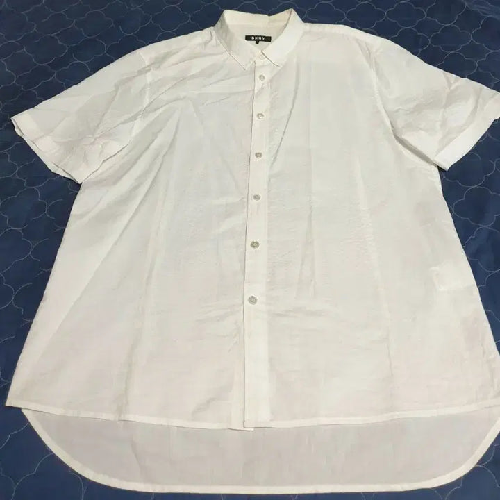 [BUNJANG] DKNY Linen Cotton Short Sleeve Shirt / (한섬) DKNY 린넨코튼 반팔 셔츠 화이트 (L)