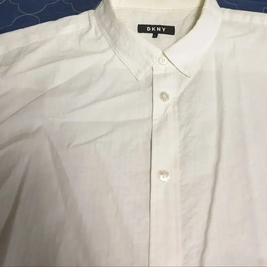 [BUNJANG] DKNY Linen Cotton Short Sleeve Shirt / (한섬) DKNY 린넨코튼 반팔 셔츠 화이트 (L)