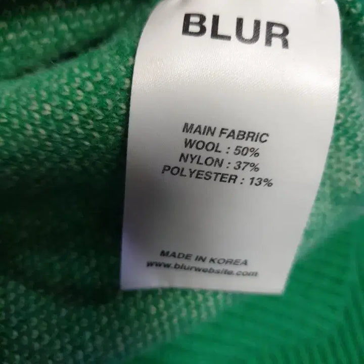 [BUNJANG] BLUR BLESS YOU Round Neck Knit Green Sweater / BLUR 1.0 BLESS YOU 라운드넥 니트 그린 (2사이즈)