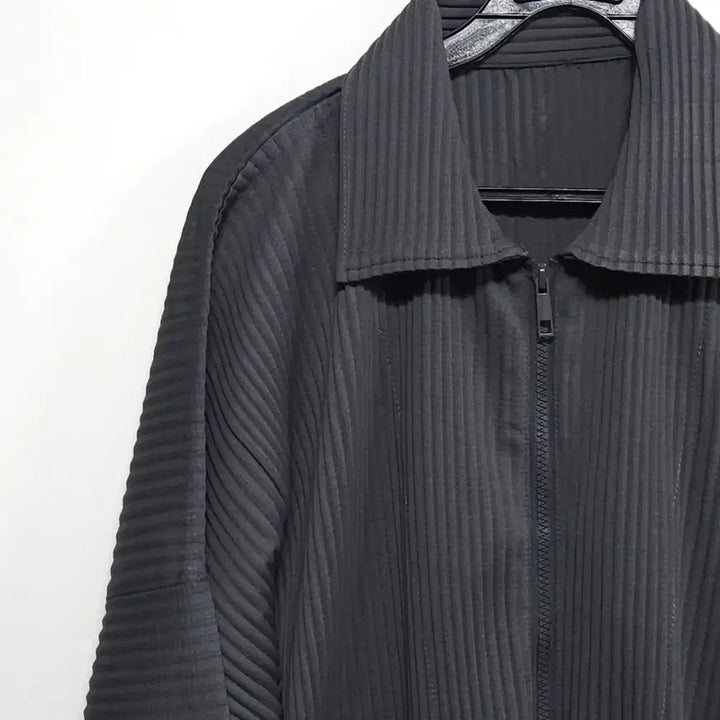 [SOLD OUT] 남성 플리츠 집업 자켓 미니멀 플리츠 셔츠 자켓 오버핏