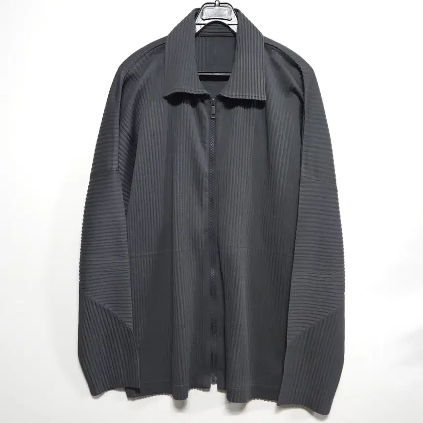 [SOLD OUT] 남성 플리츠 집업 자켓 미니멀 플리츠 셔츠 자켓 오버핏