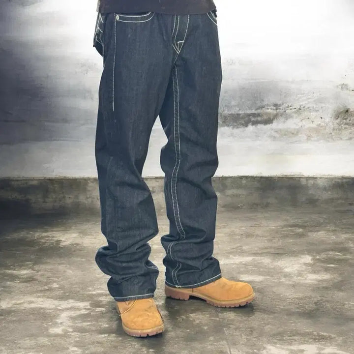 [BUNJANG] True Religion World Tour Big Logo Denim Pants / 트루릴리전 월드투어 빅로고 스티치 플레어 스트레이트 데님 팬츠