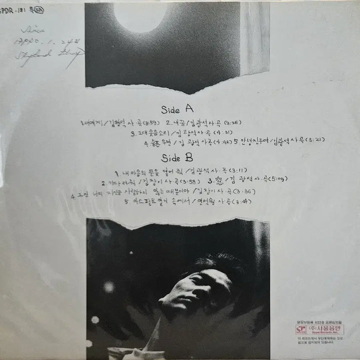 [BUNJANG] Kim Kwangseok 1st Album LP / LP 김광석 1집 - 너에게/내 마음의 문을 열어줘