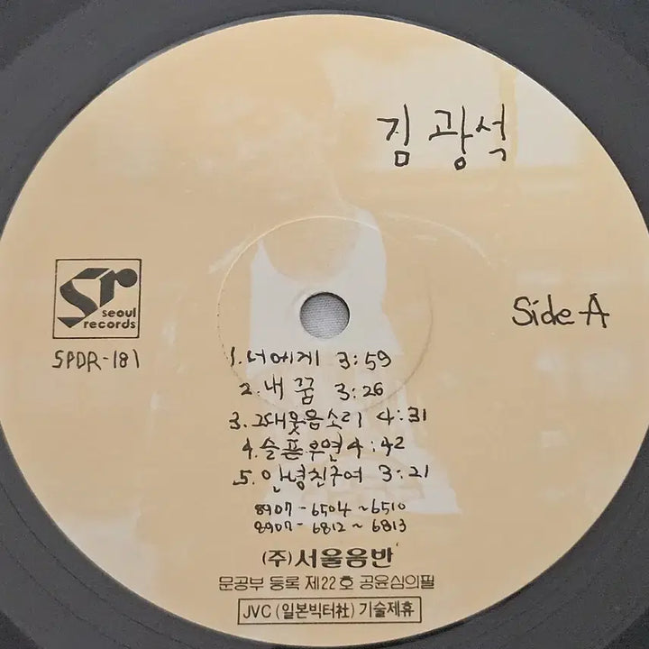 [BUNJANG] Kim Kwangseok 1st Album LP / LP 김광석 1집 - 너에게/내 마음의 문을 열어줘