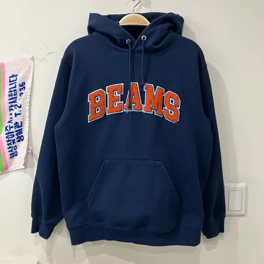 [BUNJANG] Beams Arch Logo Hoodie Navy / 78 빔즈 아치로고 후드티 네이비