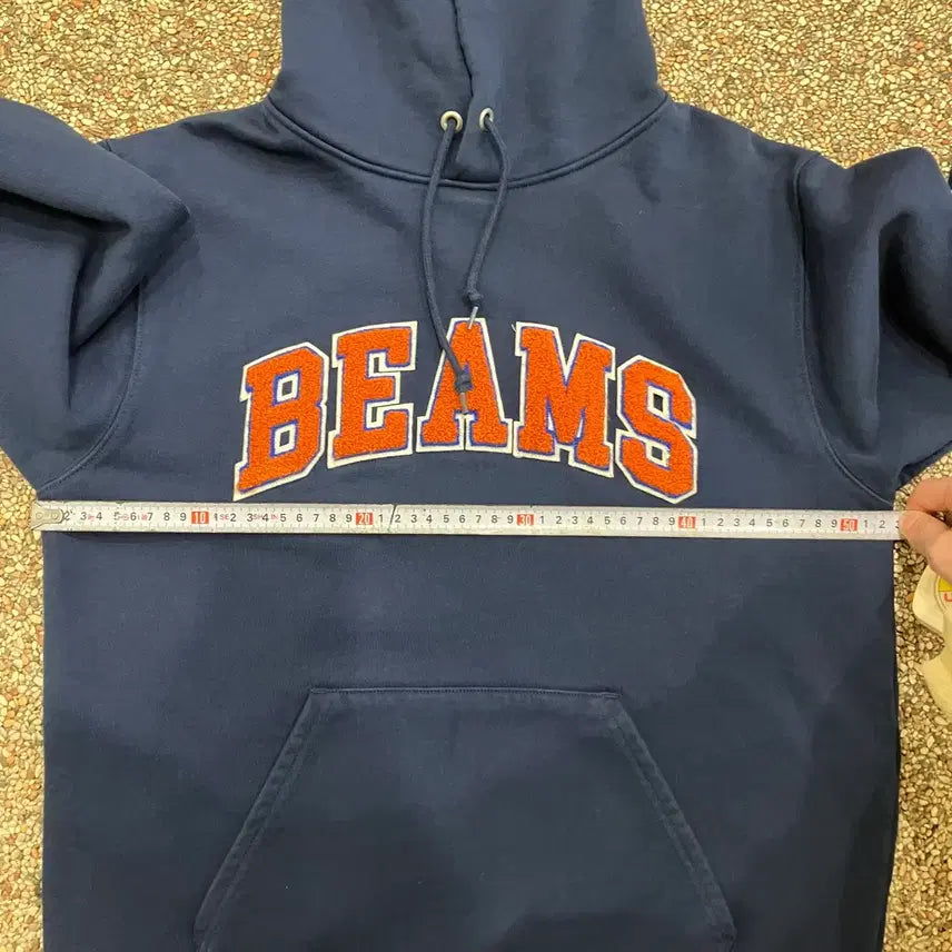 [BUNJANG] Beams Arch Logo Hoodie Navy / 78 빔즈 아치로고 후드티 네이비