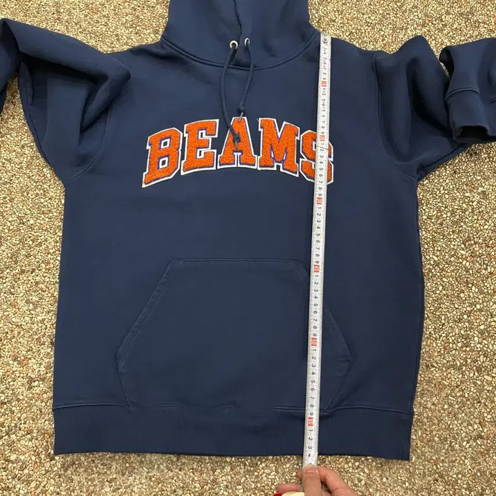 [BUNJANG] Beams Arch Logo Hoodie Navy / 78 빔즈 아치로고 후드티 네이비