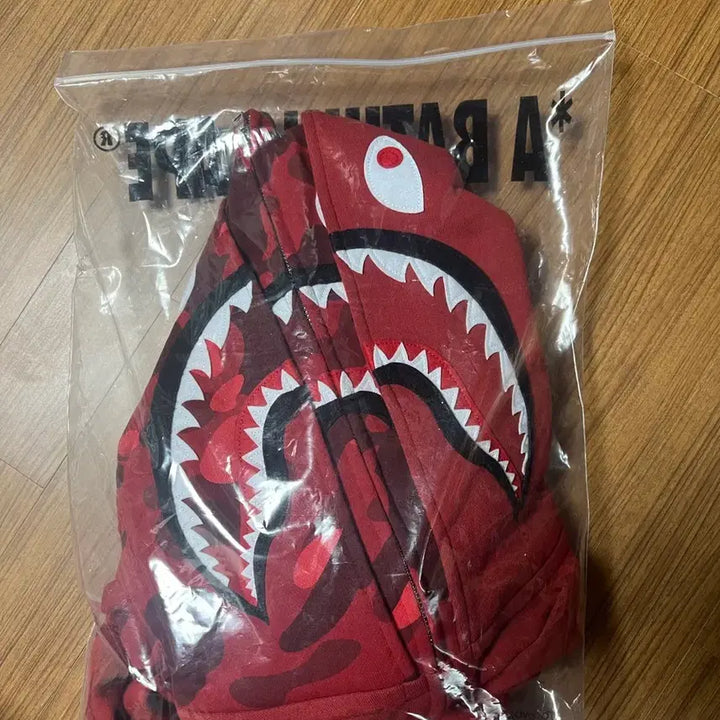 [BUNJANG] BAPE Double Shark Hoodie Red M / 베이프 더블 샤크후드 적계 m