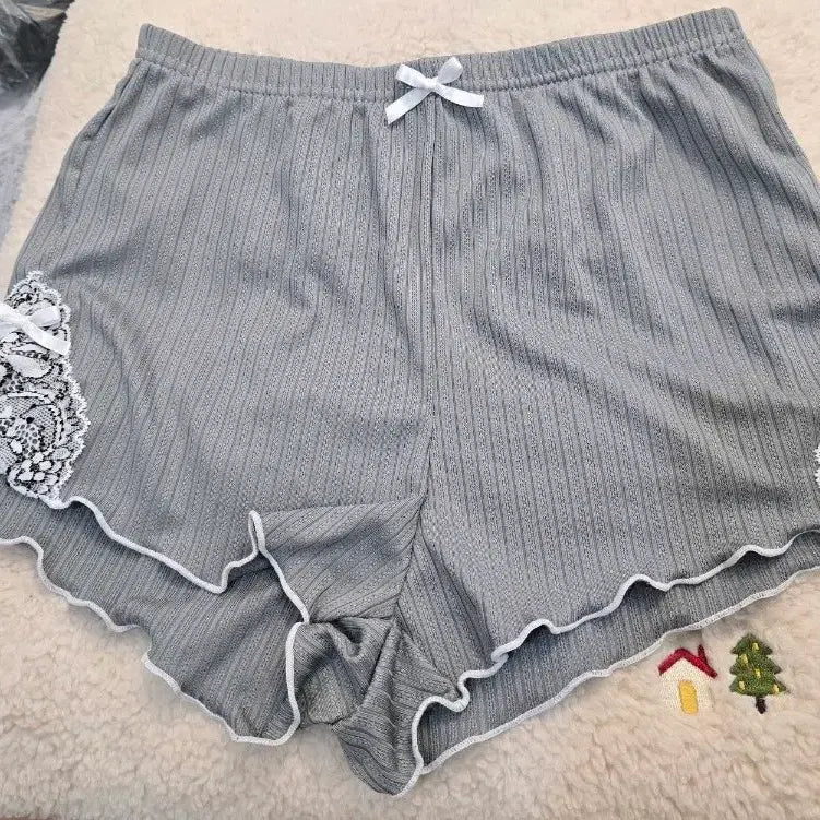 [BUNJANG] Lace Punching Pajama Shorts / 3.레이스 펀칭 반바지 잠옷 바지.팬티대용 44-66