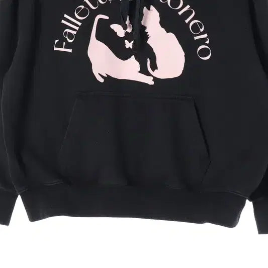 [BUNJANG] Fallett Gattonero Black Cat Graphic Hoodie / 팔렛 가토네로 블랙 캣 그래픽 후드티