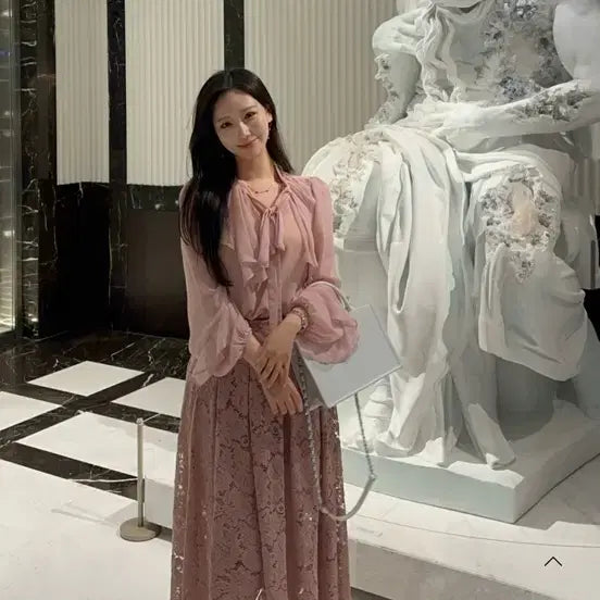 [BUNJANG] Ibuve Serenade Blouse Pink / 이부베 세레나데 블라우스 핑크