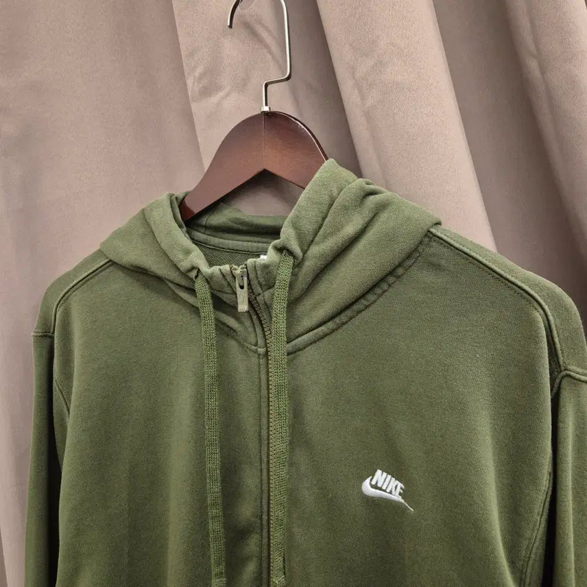 [BUNJANG] Nike Khaki Hooded Zip-up / 나이키 카키 후드 집업