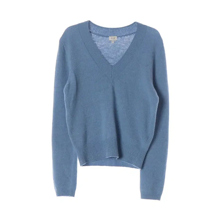 [BUNJANG] SIE V-Neck Wool Cashmere Blend Knit Sweater / 시에 SIE 브이넥 울 캐시미어 블렌드 니트 스웨터 블루