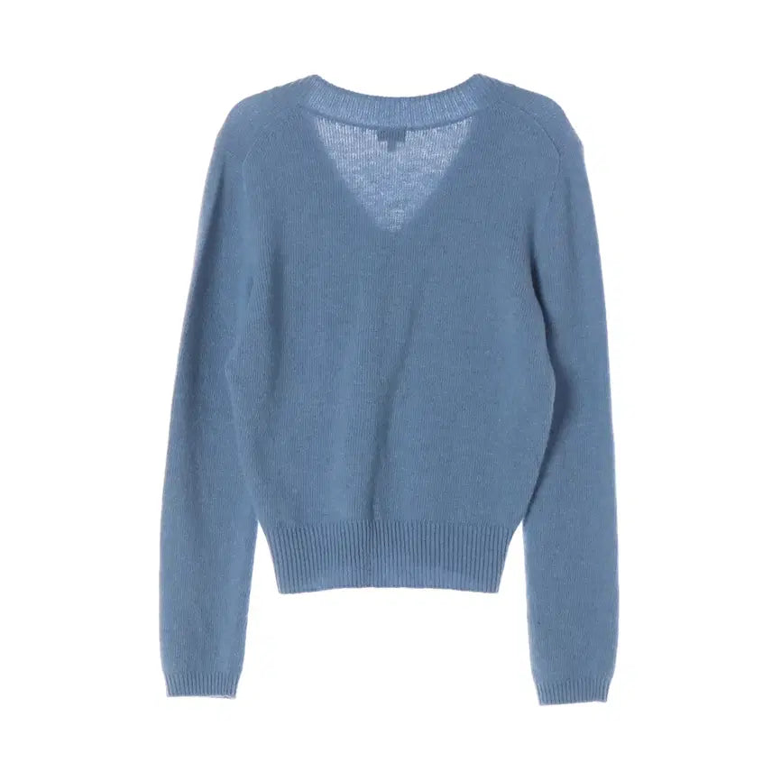 [BUNJANG] SIE V-Neck Wool Cashmere Blend Knit Sweater / 시에 SIE 브이넥 울 캐시미어 블렌드 니트 스웨터 블루