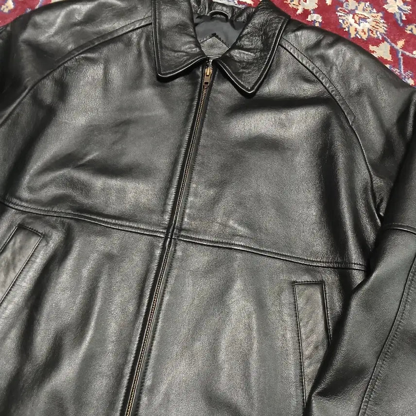 [BUNJANG] ALTITUDE Oversized Lambskin Leather Single Rider Jacket / (L / 100) ALTITUDE 오버핏 양가죽 싱글라이더 가죽자켓