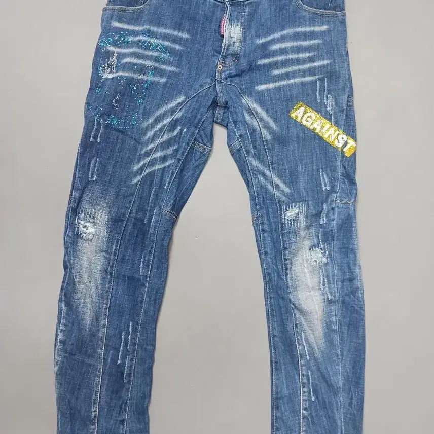 [BUNJANG] Dsquared2 Wrinkle Print Tidy Biker Jeans / [36] 디스퀘어드2 링클프린팅 타이디바이커진 청바지