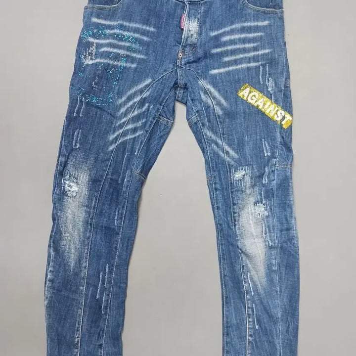 [BUNJANG] Dsquared2 Wrinkle Print Tidy Biker Jeans / [36] 디스퀘어드2 링클프린팅 타이디바이커진 청바지