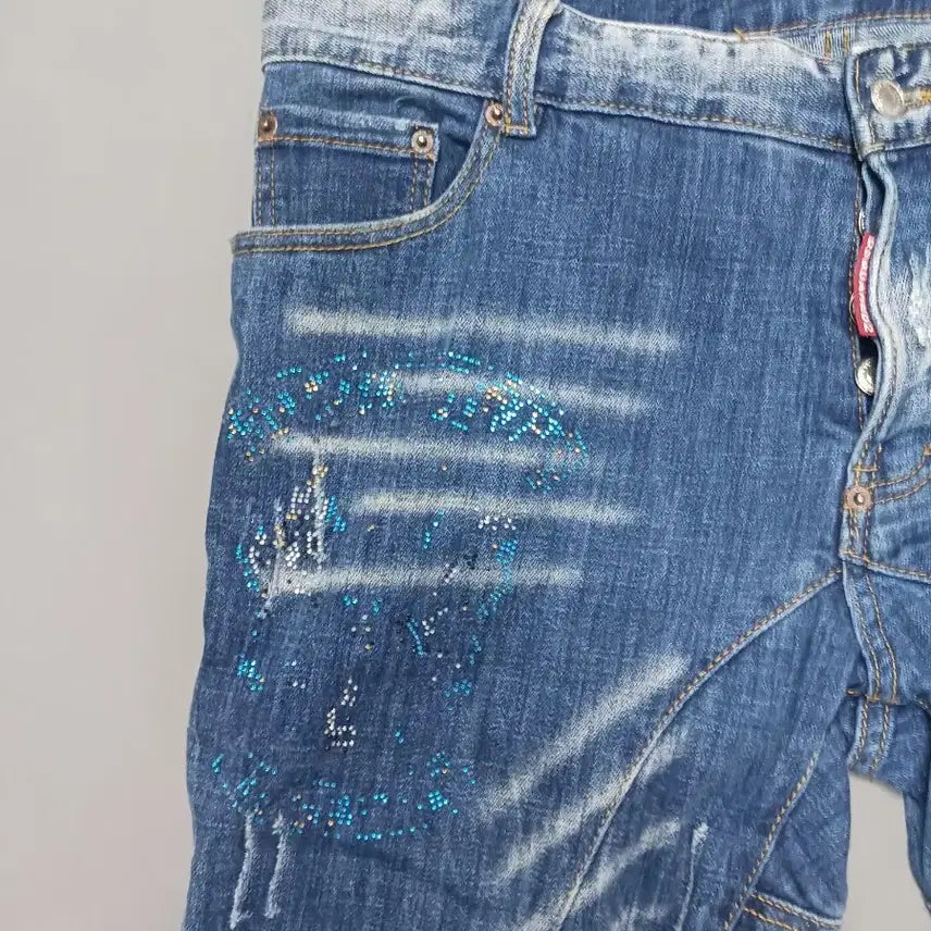 [BUNJANG] Dsquared2 Wrinkle Print Tidy Biker Jeans / [36] 디스퀘어드2 링클프린팅 타이디바이커진 청바지