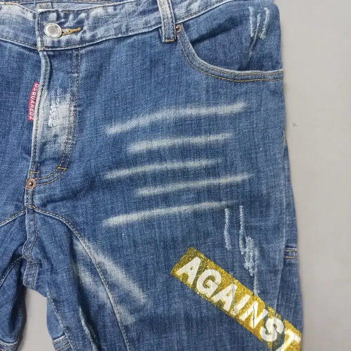 [BUNJANG] Dsquared2 Wrinkle Print Tidy Biker Jeans / [36] 디스퀘어드2 링클프린팅 타이디바이커진 청바지