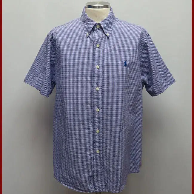 [BUNJANG] Ralph Lauren Purple Check Short Sleeve Shirt / 랄프로렌/보라색 체크 반팔남방/105사이즈/따봉구제(G-4)