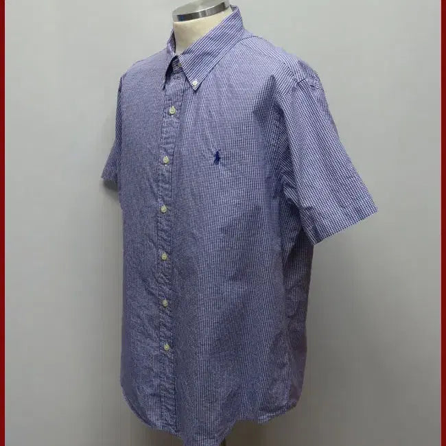 [BUNJANG] Ralph Lauren Purple Check Short Sleeve Shirt / 랄프로렌/보라색 체크 반팔남방/105사이즈/따봉구제(G-4)